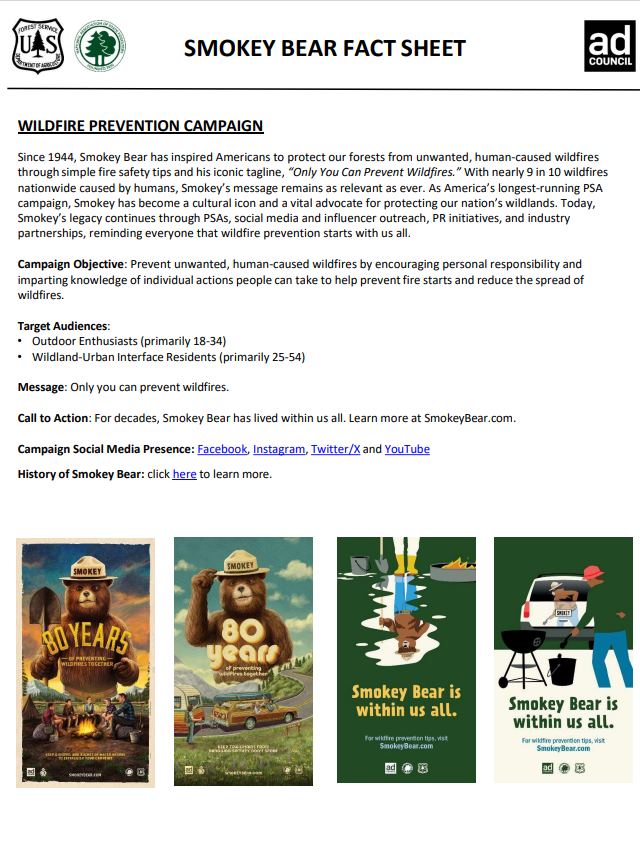 SC of Smokey Bear fact sheet SC of Smokey Bear fact sheet